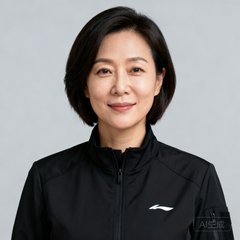 某LPL顶级俱乐部运营总监刘畅的头像照片，一位三十多岁的女性，留着干练短发，穿着黑色队服外套。